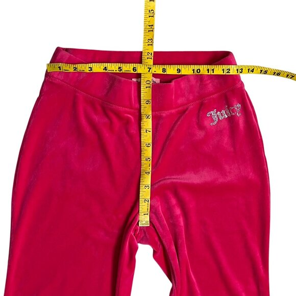 Juicy Couture Pink Velour Pull-On Pants Rhinestone Logo Size Small - Picture 9 of 10